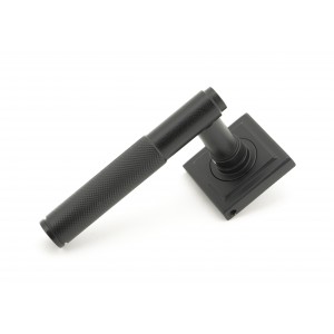 From The Anvil - Matt Black Brompton Lever On Rose Set (Square Rose) Unsprung 50012