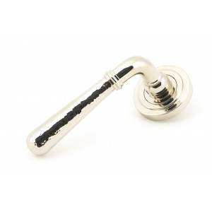 From The Anvil - Polished Nickel Hammered Newbury Lever On Rose Set (Art Deco) Unsprung - 50046