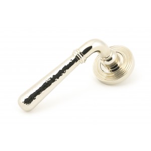 From The Anvil - Polished Nickel Hammered Newbury Lever On Rose Set (Beehive) Unsprung - 50047