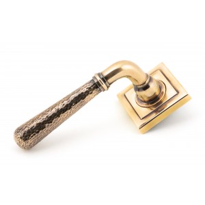 From The Anvil - Polished Bronze Hammered Newbury Lever On Rose Set (Square) Unsprung - 50056