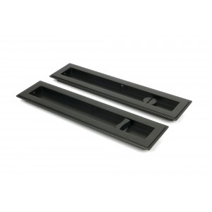 From The Anvil - Aged Bronze 250mm Art Deco Rectangular Pull - Privacy Set 50121