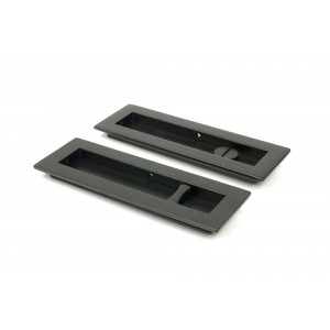 From The Anvil - Aged Bronze 175mm Plain Rectangular Pull - Privacy Set 50122