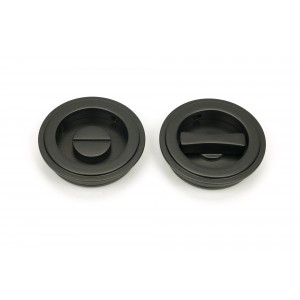 From The Anvil - Aged Bronze 60mm Art Deco Round Pull - Privacy Set 50128
