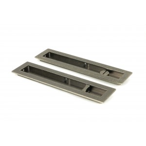 From The Anvil - Pewter 250mm Plain Rectangular Pull - Privacy Set 50177
