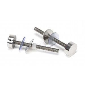 From The Anvil - Polished Marine SS (304) 100mm Bolt Fixings For T Bar (2) 50272