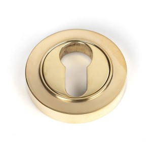 From The Anvil - Polished Brass Round Euro Escutcheon (Plain) 50592