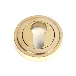 From The Anvil - Polished Brass Round Euro Escutcheon (Art Deco) 50593