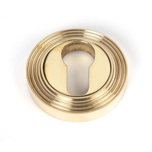 From The Anvil - Polished Brass Round Euro Escutcheon (Beehive) 50594