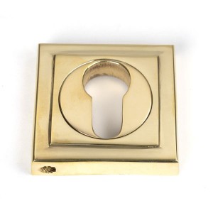 From The Anvil - Polished Brass Round Euro Escutcheon (Square) 50595