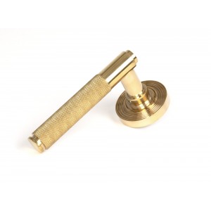 From The Anvil - Polished Brass Brompton Lever On Rose Set (Beehive) Unsprung 50610