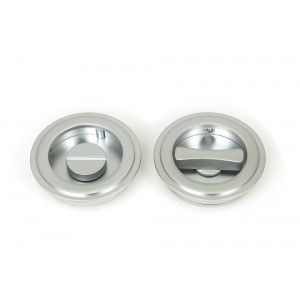 From The Anvil - Satin Chrome 60mm Art Deco Round Pull - Privacy Set 50648
