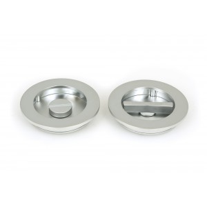 From The Anvil - Satin Chrome 75mm Plain Round Pull - Privacy Set 50651