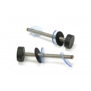 From The Anvil - Matt Black SS (304) 100mm Bolt Fixings for T Bar (2) Offset 50819