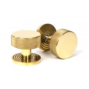 From The Anvil - Polished Brass Brompton Mortice/Rim Knob Set Knob (Beehive) 50837
