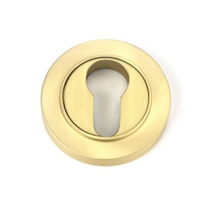 From The Anvil - Satin Brass Round Euro Escutcheon (Plain) 50876