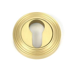 From The Anvil - Satin Brass Round Euro Escutcheon (Beehive) 50878