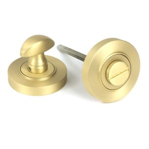 From The Anvil - Satin Brass Round Thumbturn Set (Plain) 50880
