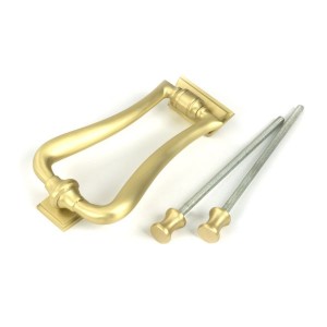From The Anvil - Satin Brass Slimline Art Deco Door Knocker 50886