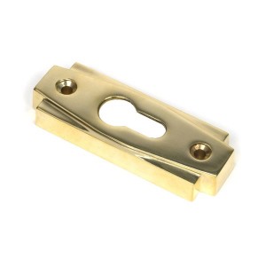 From The Anvil - Polished Brass Art Deco Euro Escutcheon (Set) 51197