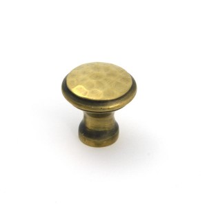 From The Anvil - Aged Brass Hammered Cabinet Knob - Small [51283]