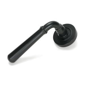From The Anvil - Matt Black Newbury Lever On Rose Set (Plain) Unsprung 51326
