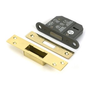 From The Anvil - Polished Brass 2.5inch 5 Lever BS Dead Lock [51405]