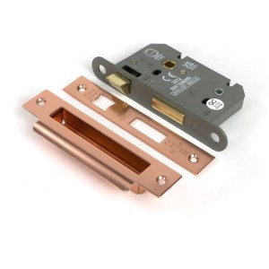 From The Anvil - Polished Bronze 2.5inch Heavy Duty Bathroom Mortice Lock [51787]