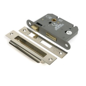 From The Anvil - Polished Nickel 3inch Heavy Duty Bathroom Mortice Lock [51793]