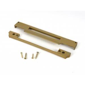 From The Anvil - Satin Brass 1/2 inch Rebate Kit for Euro Din Sash Lock [51812]