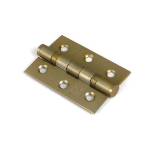 From The Anvil - Satin Brass 3inch Ball Bearing Butt Hinge (Pair) ss [51821]