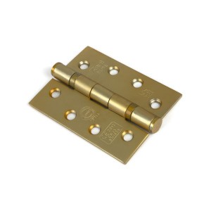 From The Anvil - Satin Brass 4inch Ball Bearing Butt Hinge (Pair) ss [51822]