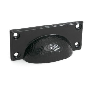 From The Anvil - Black Hammered Art Deco Drawer Pull [52156]