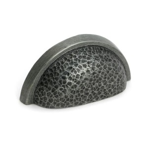 From The Anvil - Pewter Hammered Regency Drawer Pull [52159]