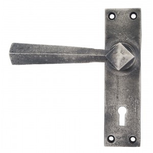 From The Anvil - Antique Pewter Straight Lever Lock Set 73112