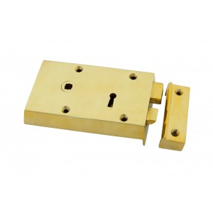 From The Anvil - Polished Brass Left Hand Rim Lock - Small - 83577