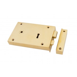 From The Anvil - Polished Brass Left Hand Rim Lock - Large - 83585