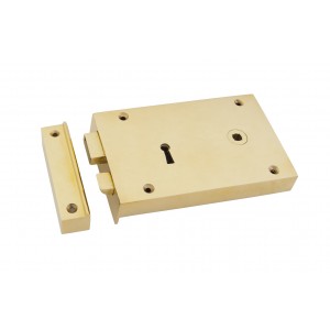 From The Anvil - Polished Brass Right Hand Rim Lock - Large - 83588