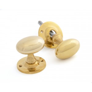 From The Anvil - Polished Brass Oval Mortice/Rim Door Knob Set 83627
