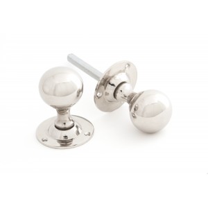 From The Anvil - Polished Nickel Ball Mortice Knob Set 83632