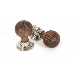 From The Anvil - Rosewood & Polished Nickel Mortice/Rim Beehive Knob Set 83635