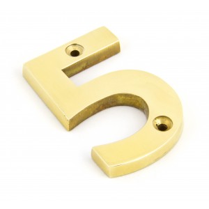 From The Anvil - Polished Brass Numeral - 5 - 83715