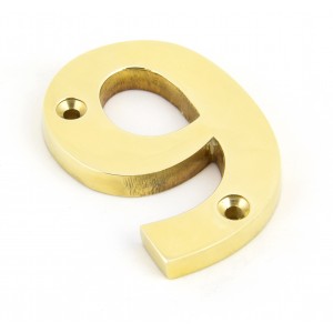 From The Anvil - Polished Brass Numeral - 9 - 83719
