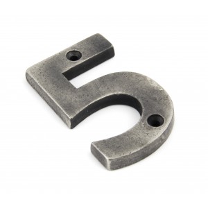 From The Anvil - Antique Pewter Numeral - 5 - 83735