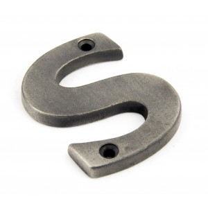 From The Anvil - Antique Pewter Letter - S - 83803S