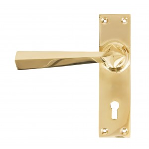 From The Anvil - Polished Brass Straight Lever Lock Set 83829