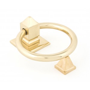 From The Anvil - Polished Brass Ring Door Knocker 83836
