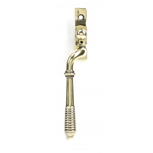 From The Anvil - Aged Brass Reeded Espagnolette Fastener - Left Hand - 83913
