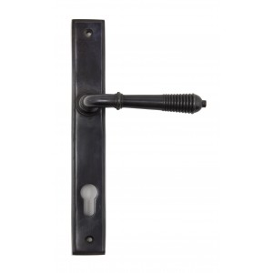 From The Anvil - Aged Bronze Reeded Slimline Lever Espagnolette Lock Set 83952