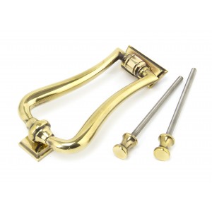 From The Anvil - Aged Brass Slimline Art Deco Door Knocker 90028