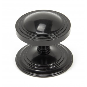 From The Anvil - Black Art Deco Centre Door Knob 90070